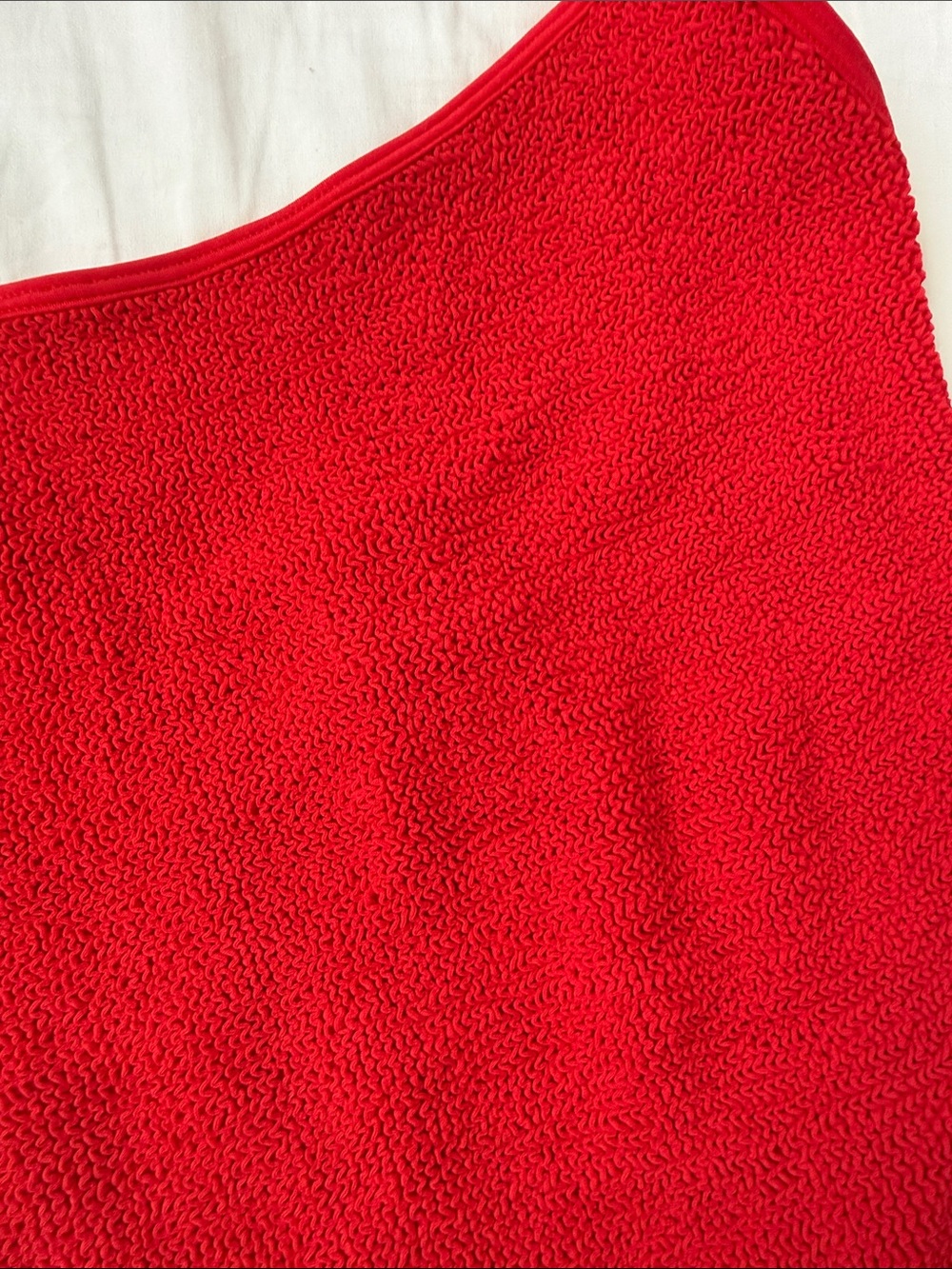 Hunza G Red Textured One-Piece Swimsuit - Picture 3 of 4